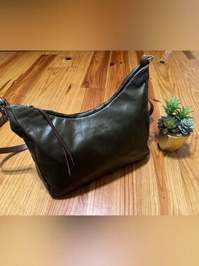Hobo International Marley Hobo Shoulder Bag Green Leather